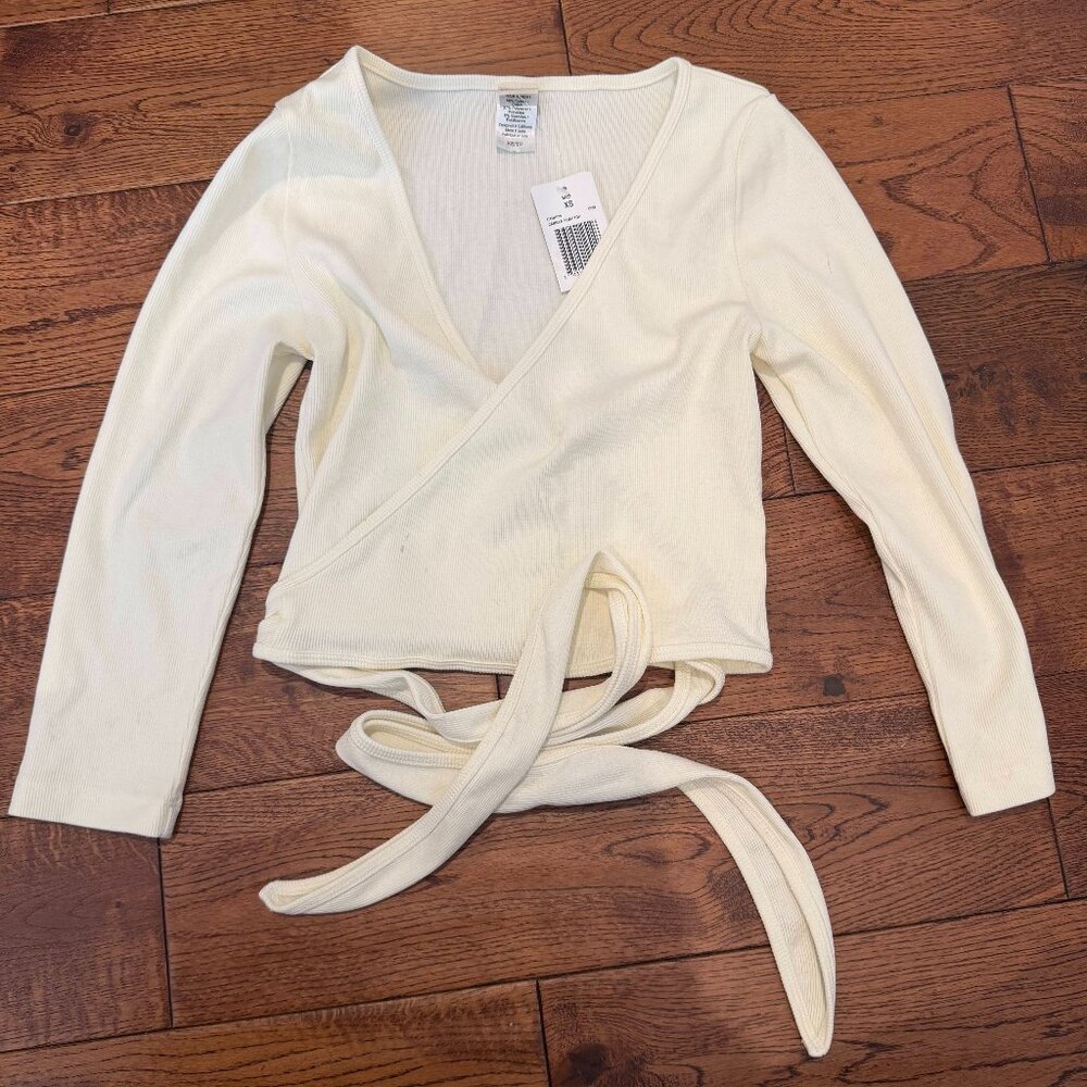 L*space ivory wrap crop top